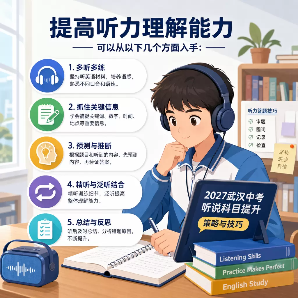 提升2027武汉中考听说科目的策略与技巧，适合利川考生