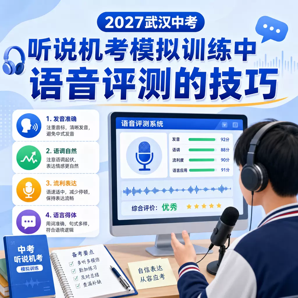 2027武汉中考听说机考模拟训练中，语音评测的技巧