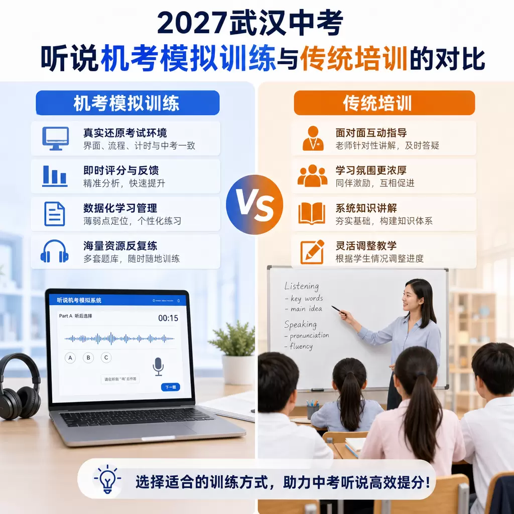 2027武汉中考听说机考模拟训练与传统培训的对比
